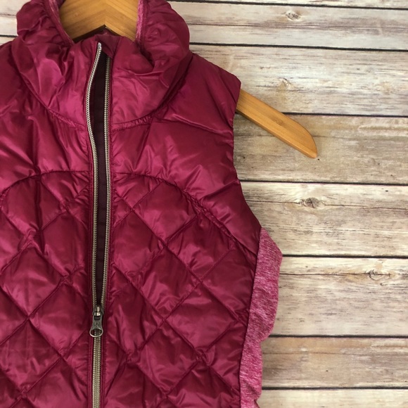 Lululemon Down For a Run Puffer Vest Berry Color - Picture 2 of 7
